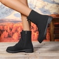 thumbnail image 4 of Black Ankle Boots For Ladies Side Zipper Round Toe Low Heel Fall Winter Short Boots Comfortable For Daily Wear And Casual Occasions Size 41, 4 of 9
