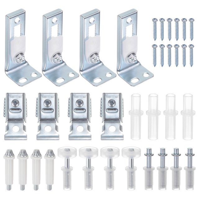 Unique Bargains Kit de Quincaillerie pour Porte Pliante 4 Pcs Inclut Pivot Supérieur et Inférieur, Support et Roue de Guidage Kit de Quincaillerie pour Porte de Placard