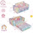 thumbnail image 3 of Honeyjoy Fauteuil-Sofa 2-en-1 Dépliable pour Enfant, Canapé Convertible pour Tout-Petit en Chaise Longue, 3 of 9