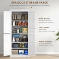 thumbnail image 4 of HOMCOM Freestanding 4 Door Kitchen Pantry Cabinet with Shelves White, 4 of 10