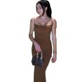 thumbnail image 1 of stanreset Jupe Longue Bodycon Robe de Soirée Vêtements pour Cami Spaghetti Sans Manches Forme du Corps Polyvalent Jolie Tenue d'Été Brun/XXL, 1 of 6