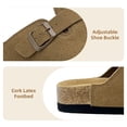 thumbnail image 2 of Adult Suede Clogs Cork Footbed Slippers Arch Support Potato Shoes Indoor Outdoor Slippers with Adjustable Buckle, 2 of 6
