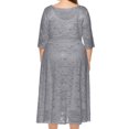 thumbnail image 4 of LLYwey Aubaines Robes d'Été pour Femmes Mode Col en V Fente Petite Traîne Robe Longue Robe de Soirée Robe Longue Nouvelle Robes Décontractées Gris TG, 4 of 5