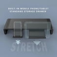 thumbnail image 3 of Adjustable Foldable Monitor Stand with Drawers & Phone Holder - Ergonomic Desk Riser for Laptop, iMac, PC - Space-Saving Desktop Organizer Shelf - Black, 3 of 6