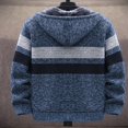 thumbnail image 3 of Men’s Full Zip Hoodies Long Sleeve Striped Print Knit Cardigan Sweater, 3 of 4
