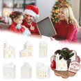thumbnail image 2 of White Ceramic LED House | Christmas Village Light Up Festive House Ornament, 2 of 9