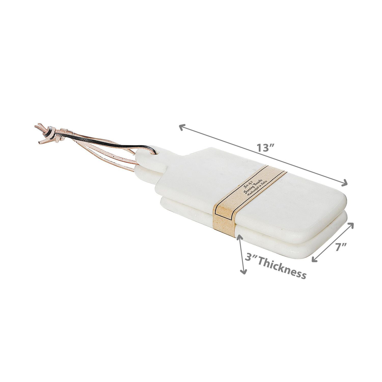 2Pc Marble Cheese Board White 11X5