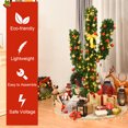 thumbnail image 3 of Patiojoy 6' Artificial Cactus Christmas Tree Pre-Lit Optical Fiber w/ LED Lights & Ball Ornaments, 3 of 10