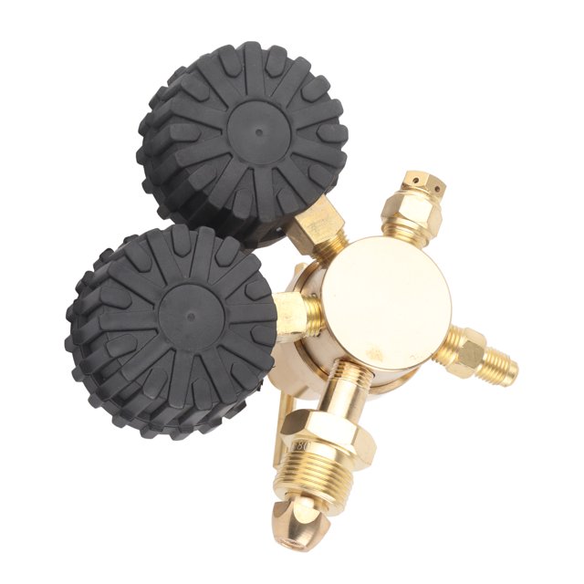 Nitrogen Regulator, Nitrogen Regulator Dual Gauge Gas Air Pressure Regulator 0-800 PSI Delivery Pressure Brass Inlet Outlet, Welding Gas Regulators
