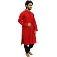 thumbnail image 2 of Atasi Ensemble Kurta Pyjama Ethnique pour Homme Chemise de Designer Bollywood Rouge-Petit, 2 of 7