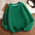 thumbnail image 4 of lcziwo Chandail pour Enfants à Col Rond, Chandail de Base Uni pour Enfants, Tunique Décontractée Oversize à Épaules Tombantes à Manches Longues, Mode Automne Hiver Sans Capuchon Vert, 9 Ans, 4 of 4