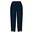 thumbnail image 4 of RXIRUCGD Capris d'Été pour Femmes, Confortables, Amples, à Jambes Larges, Mode, Couleur Unie, Bleu, Taille : 2TG, 4 of 5