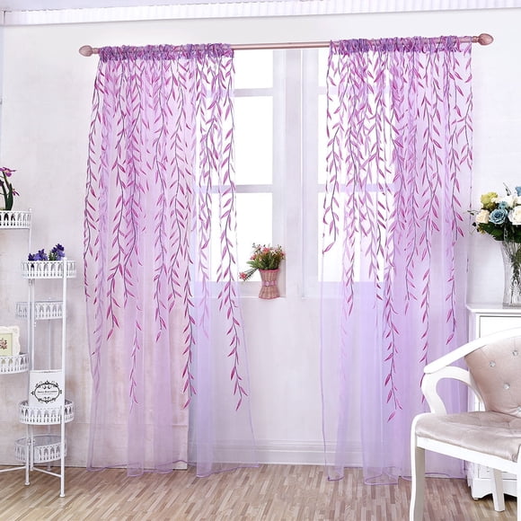 ABPWLY Sheer Voile Window Curtain Panel Pastoral Style Light Filtering Decorative Room Divider Door Drape Washable Polyester Multiple Sizes 1pc