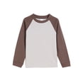 thumbnail image 2 of Milgrthf Kids Boys Girls Crewneck Sweatshirt Fall Casual Long Sleeve Raglan Color Block Cotton Pullover Tops Coffee 9 Years, 2 of 5