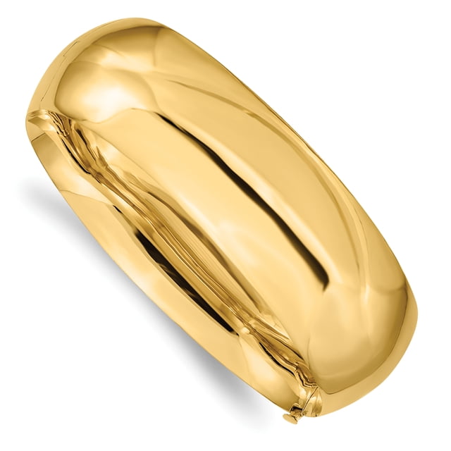 14k Yellow Gold 20.65mm Hinged Bangle Bracelet