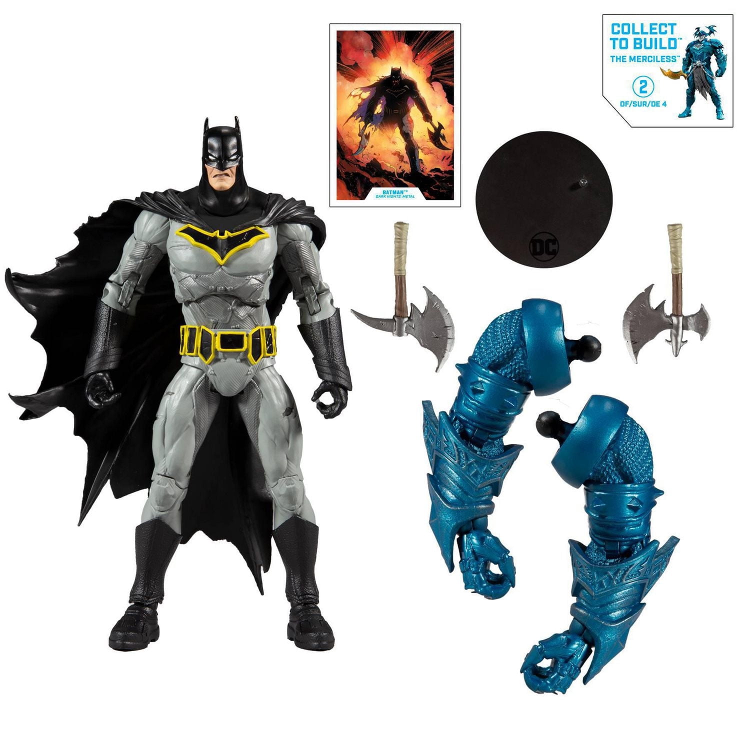 McFarlane Toys - DC Multiverse - Figurine Batman (Dark Nights : Metal) avec pièces pour la figurine "The Merciless"