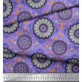 thumbnail image 2 of Soimoi Tissu Voile de Coton Tissu à Imprimé Floral Mandala au Mètre 42 Pouces de Large, 2 of 3