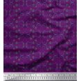 thumbnail image 1 of Soimoi Purple Poly Georgette Fabric Leaves & Filigree Damask Decor Fabric Printed Yard 52 Inch Wide, 1 of 3