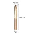 thumbnail image 2 of Unique Bargains Vis de Suspension M8x75mm, 24 Vis Filetées à Double Extrémité, 2 of 5