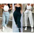 thumbnail image 1 of Women´s Sport Pants Solid Color Elastic Cord High Waist Trousers, 1 of 4