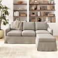 thumbnail image 1 of Harper 80W Sofa and Storage Ottoman with Slipcovers - Sand Basketweave Fabric, 1 of 6