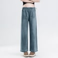 thumbnail image 2 of Straight Leg Jeans for Women Side Drawstring Pocket Cropped Casual Maternity, 2 of 6