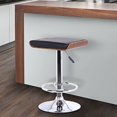 thumbnail image 1 of Armen Living Tabouret de Bar Java en Similicuir Noir, Bois de Noyer et Fini Chrome, 1 of 4