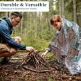 thumbnail image 4 of Emergency Blanket Kit Camping Survival Thermal Mylar Blanket, Lightweight Compact Emergency Gear for Hiking Outdoors, Windproof Waterproof Blanket for First Aid Rescue, A First Aid Blanket, 4 of 9