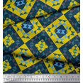 thumbnail image 3 of Soimoi Yellow Cotton Cambric Fabric Check & Geometric Printed Craft Fabric by the Yard 56 Inch Wide, 3 of 5