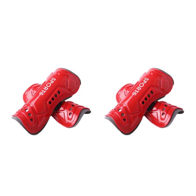 Baohd Durable Construction Calf Protector For Adult Soccer Training Adjustable Protective Leg Sleeves teen red 2Set