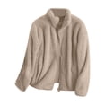 thumbnail image 3 of Kcodviy Veste de Course pour Femmes en Molleton Uni à Col à Fermeture à Glissière à Fermeture à Glissière Chandail pour Femmes Confortable Manteau, 3 of 3