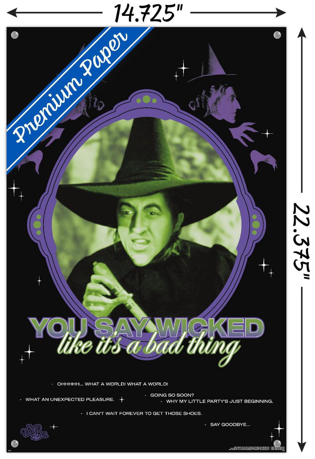 The Wizard Of Oz - You Say Wicked Wall Poster