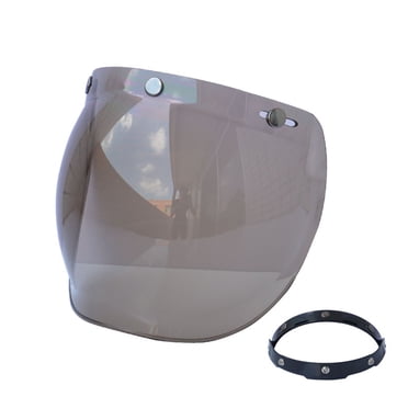 Abody Motorcycle - -Scratch Helmets Lens Retro Bubble Visor Wind Shield Lens Universal for Standard 3-Snap Open Face Helmets