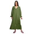 thumbnail image 1 of Moomaya Solid Nightdress For Ladies Cotton Ruffled Border Nursing Nightwear, 1 of 6