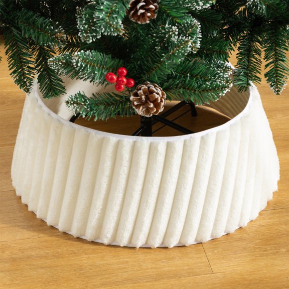 UsTZtai Christmas Tree Skirt Plush, Holiday Tree Collar for Gift Storage, Festive Surrounding Decoration for Christmas Party