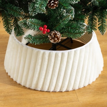 UsTZtai Jupe de Sapin de Noël en Peluche, Col de Sapin des Fêtes pour Rangement de Cadeaux, Décoration Festive Environnante pour Fête de Noël