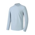 thumbnail image 2 of AherBiu Chemises en Lin pour Hommes à Manches Longues, Boutonnées, Col Montant, Plage, Décontractées, Automne, 2 of 6