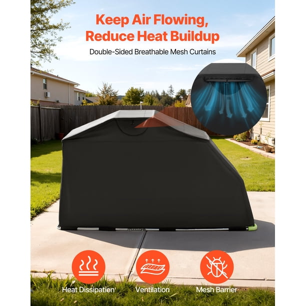 VEVOR Motorcycle Storage Shelter with Security Lock, 600D Oxford