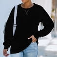 thumbnail image 1 of zanvin T-shirt Ample pour Femme Blouse à Manches Longues Col Rond Hauts Décontractés Chandail, 1 of 4