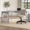 thumbnail image 2 of Pemberly Row 60W L Shaped Desk in Cape Cod Gray - Engineered Wood, 2 of 8