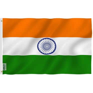 ANLEY [Fly Breeze] 3x5 Foot India Flag - Vivid Color and UV Fade Resistant - Canvas Header and Double Stitched - Indian National Flags Polyester with Brass Grommets
