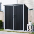 thumbnail image 1 of 5x3ft Black Outdoor Storage Shed - Weatherproof Resin Patio Cabinet for Tools, Cushions & Bike Storage - Lockable - Durable & Easy Assembly, 1 of 8