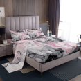 thumbnail image 1 of Marble Bed Sheets Set Stone Pattern Sheet Set Retro Artwork Style Sheets Watercolor Marbling Texture Top Sheet Queen Size With 2 Pillow Cases, 1 of 7
