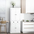 thumbnail image 2 of HOMCOM Kitchen Pantry Storage Cabinet, Tall Pantry with Drawer White, 2 of 10