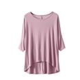 thumbnail image 3 of AherBiu T-Shirts pour Femmes à Col Rond, T-Shirts de Pyjama Amples, Été, Légers, Doux, Tunique à Manches Courtes, Hauts, Couleur Unie, 3 of 3