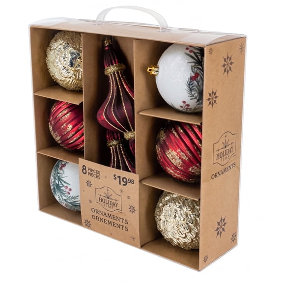 Ensemble De 8 décorations pour sapin de Noël Holiday Time