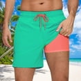 thumbnail image 2 of hotojiny 2 in 1 Workout Shorts for Men Fashion Color Block Stretch Gym Short Pants Breathable Drawstring Running Athletic Shorts, 2 of 4