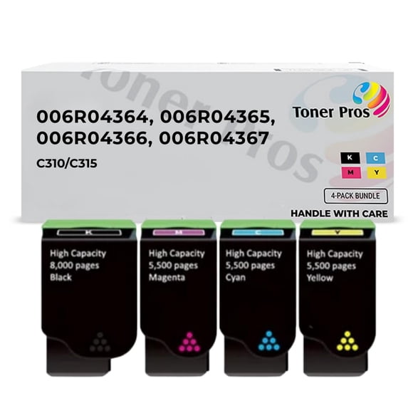 Toner Pros Toner Cartridge Set for Xerox C310, C315 (006R04364, 006R04365, 006R04366, 006R04367) Printers – High Yield Black 8,000 & Color 5,500 Pages – Made in USA – Office Printer Toner