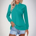 thumbnail image 2 of asjyhkr Plus Size Womens Long Sleeve Shirts Button Summer Tops Trendy 2025 Work Business Causal T Shirts, 2 of 6