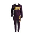 thumbnail image 1 of Innerwin Jogger Set Draped Neck Ladies Two Piece Outfit Sports Long Sleeve Loose Fit Sweatsuits Purple Red XL, 1 of 9